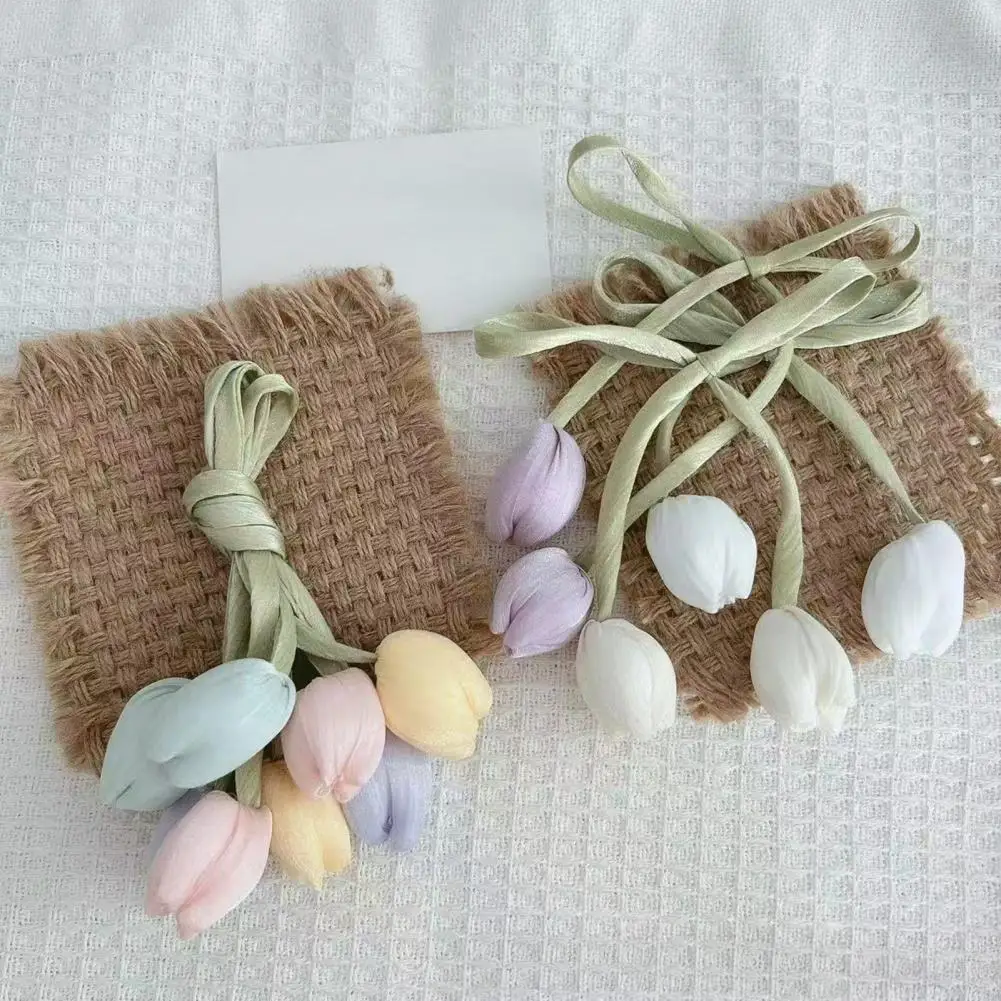 

Tulip Charm Fabric Tulip Strap Hair Tie Accessories Curtain Tieback Tulip Ribbon for DIY Crafts Clothing Hair Bands Decoration 9