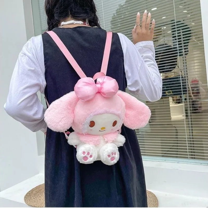 

MBTI Melody Womens Backpack Small Plush Cartoon Japanese Style Pink Backpack Doll Lolita Jk Exquisite Fashion Ladies Coin Purse