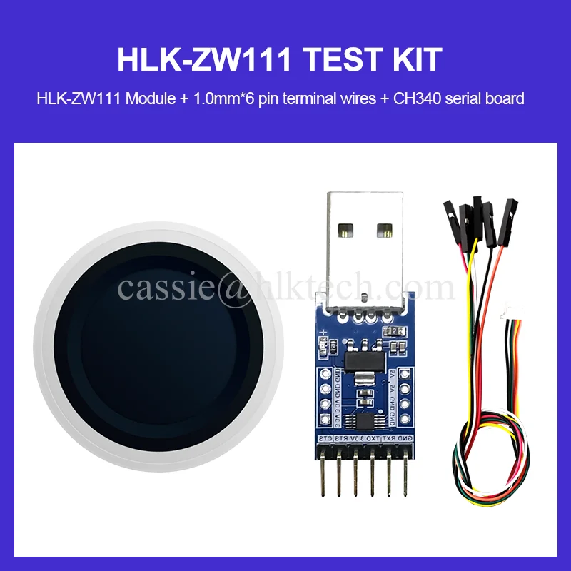 HLK-ZW111 KIT Semiconductor Fingerprint Processing Module Capacitive Fingerprint with Low Power Finger Detection 40pcs finger