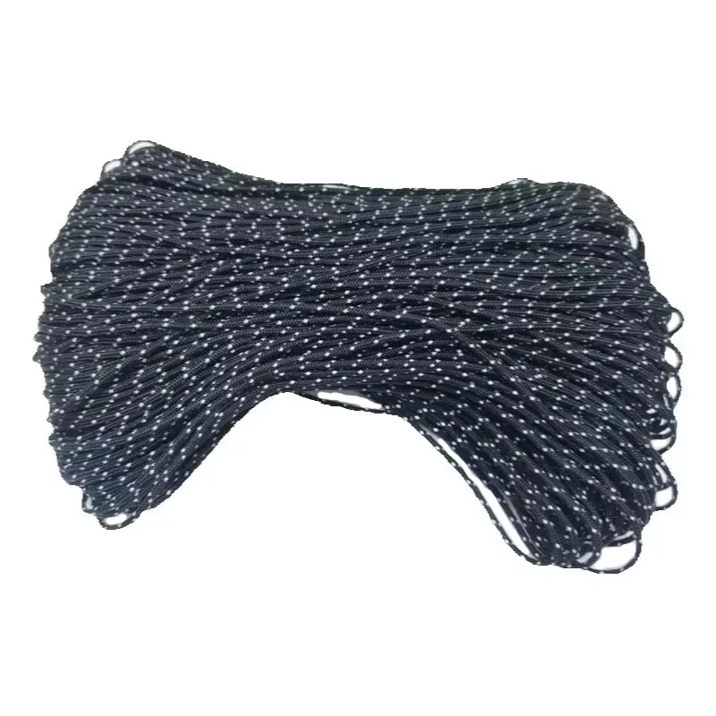 Corda Paracord Refletiva de 2mm, Comprimento de 10/30/50M, Corda Paracord de 3 Fios, Corda Tática para Camping, Pesca, Pulseira de Sobrevivência