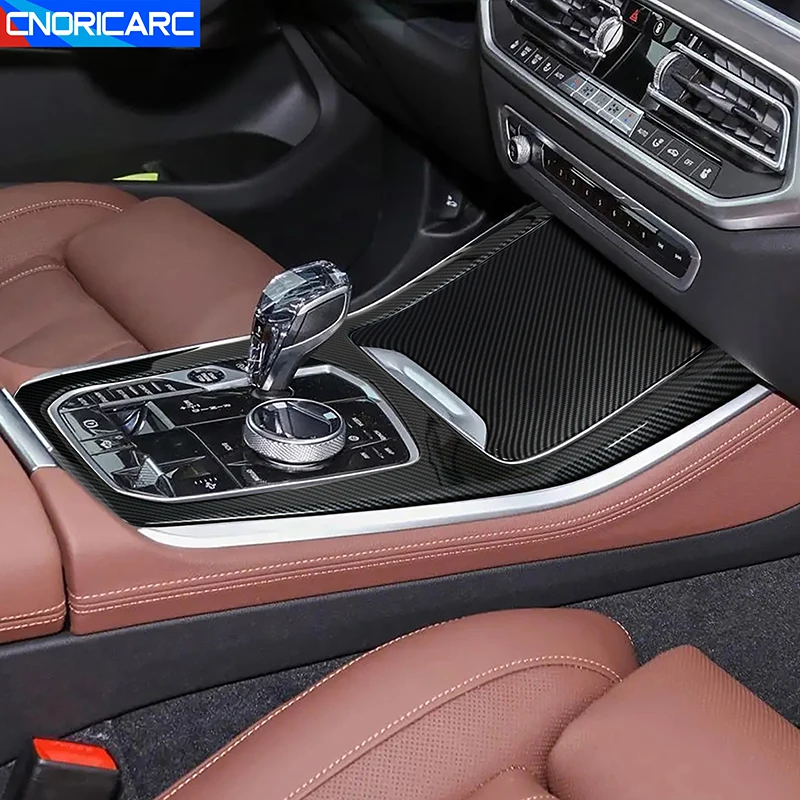 

Carbon Fiber Color Center Console Gear Shift Panel Decoration Cover Trim For BMW X5 G05 2019-2022 LHD Car Styling Interior