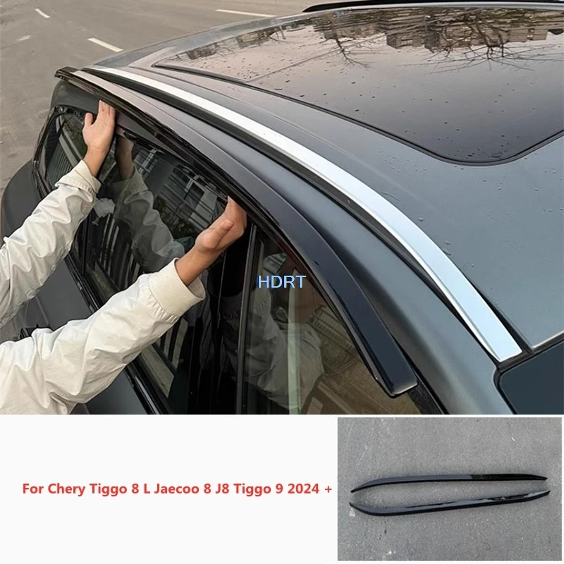 For Chery Tiggo 8 L Jaecoo 8 J8 Tiggo 9 2024 + Car Styling Roof Luggage Rack Trim Strip Decoration Accessories Exterior Sticker