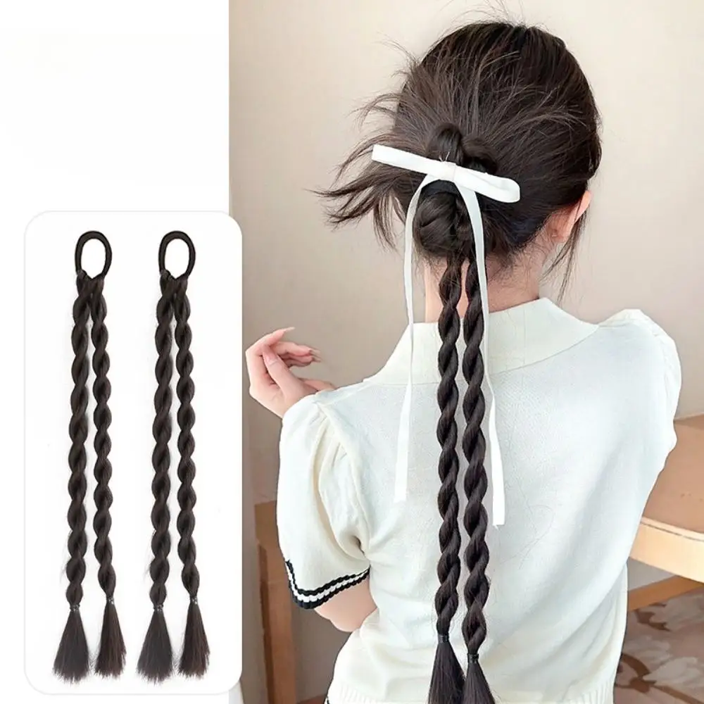 

Y2K Twisted Braids Long Hair Wig Sweet Girls Simulated Boxing Ponytail Hair Extension 50cm