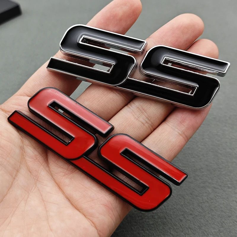 ثلاثية الأبعاد شعار معدني SS جسم السيارة ملصق الخلفي الجذع شارة الجبهة مصبغة شعار لشروليه SS كامارو كروز الاعتدال السترة اكسسوارات