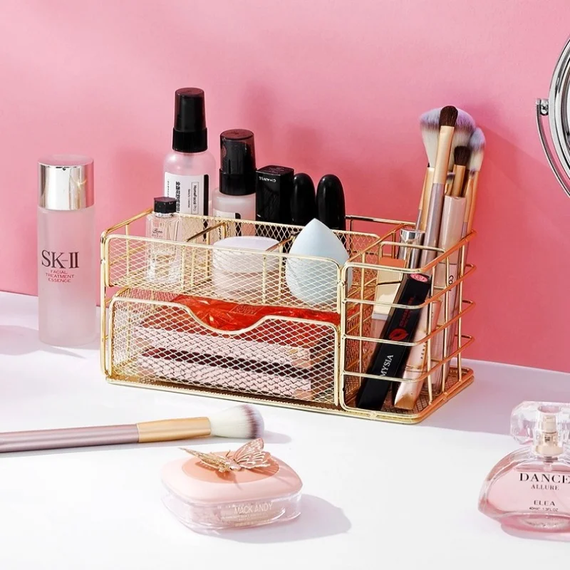 Space-Saving Nordic 3-Tier Metal Drawer Organizer for Office, Stationery, Cosmetics & Files - Stylish Storage Box