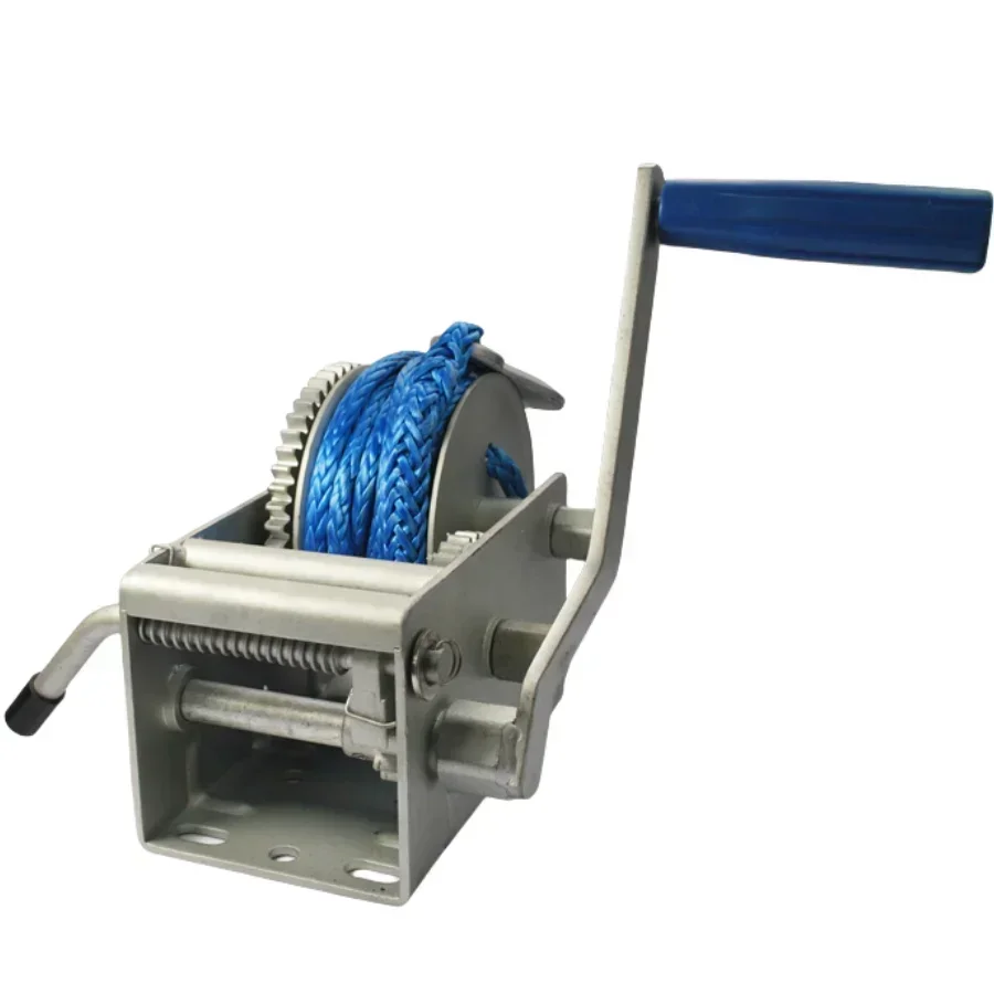 for 1100lbs Dacromet Fiber Rope Gear Turning Movable Handle Portable Marine hand other winches