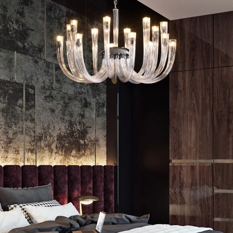 

European Style Living Room Hall Pendant Light Modern Glass Restaurant Bedroom Luxury Crystal Chandelier G9 Bulb 110V220V240V