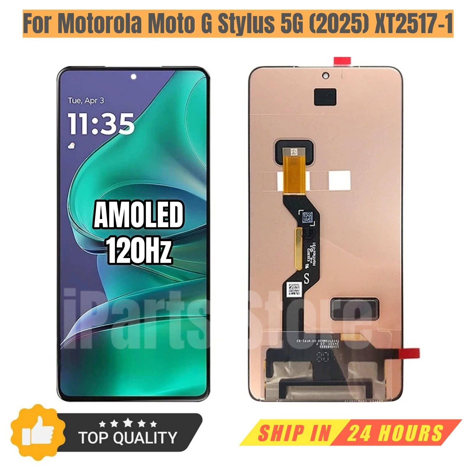 

iParts Replacement New Display for Motorola Moto G Stylus 5G 2025 XT2517-1 XT2517-4 120hz AMOLED Touch Screen Assembly OEM