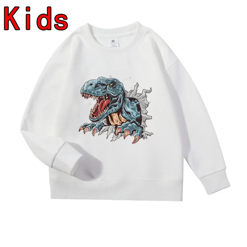 

Dinosaur Pattern Print Children's Sweatshirt Anime Clothes Boys Girls Big Children Top Kid Long Sleeve Spring Autumn Clothes