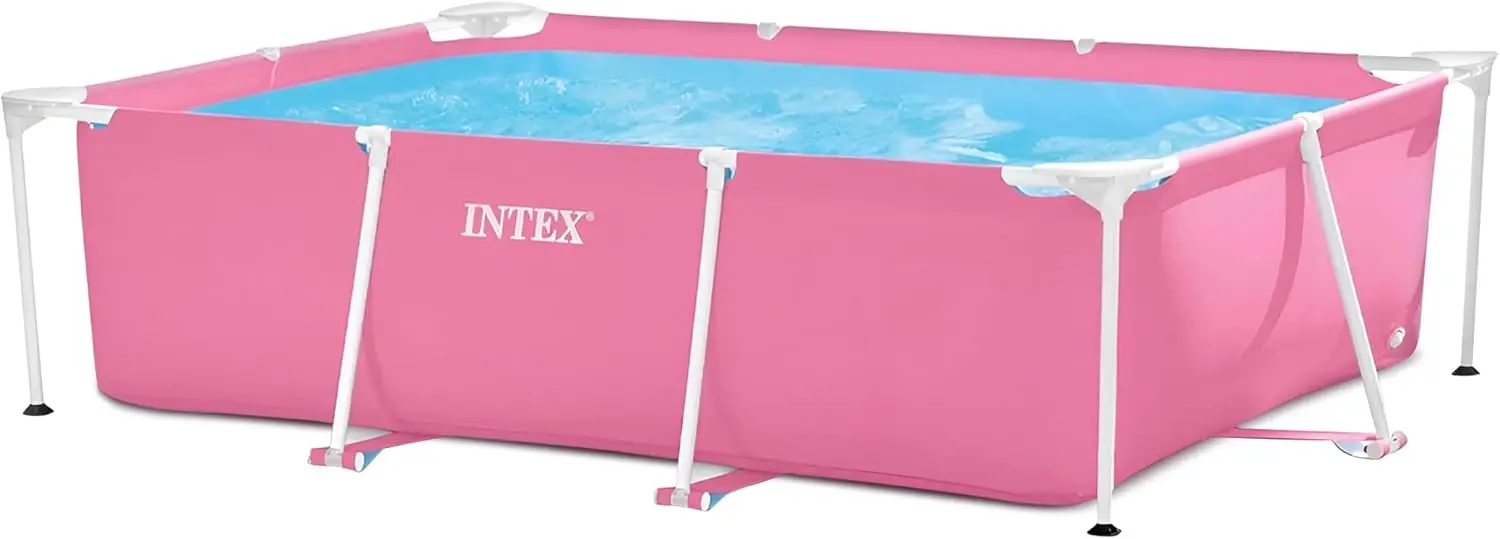 Metal Frame 7 ft x 5 ft x 23.5 in Above Ground Pool Set, Rectangular Swimming Pool with Steel Frame