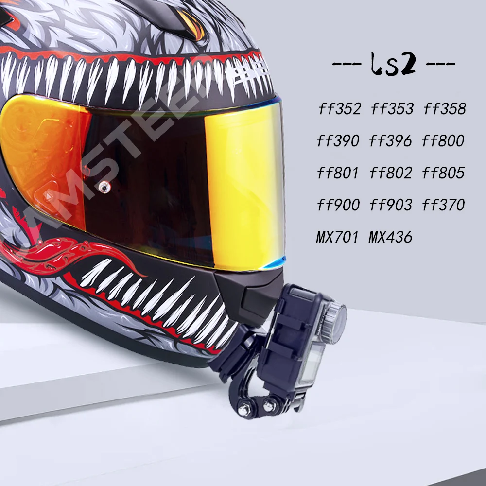 

LS2 Helmet Customized FF345 ff 352 353 358 390 396 MX701 800 801 802 805 811 900 903 370 Chin Mount for GoPro Insta360 X3 Camera