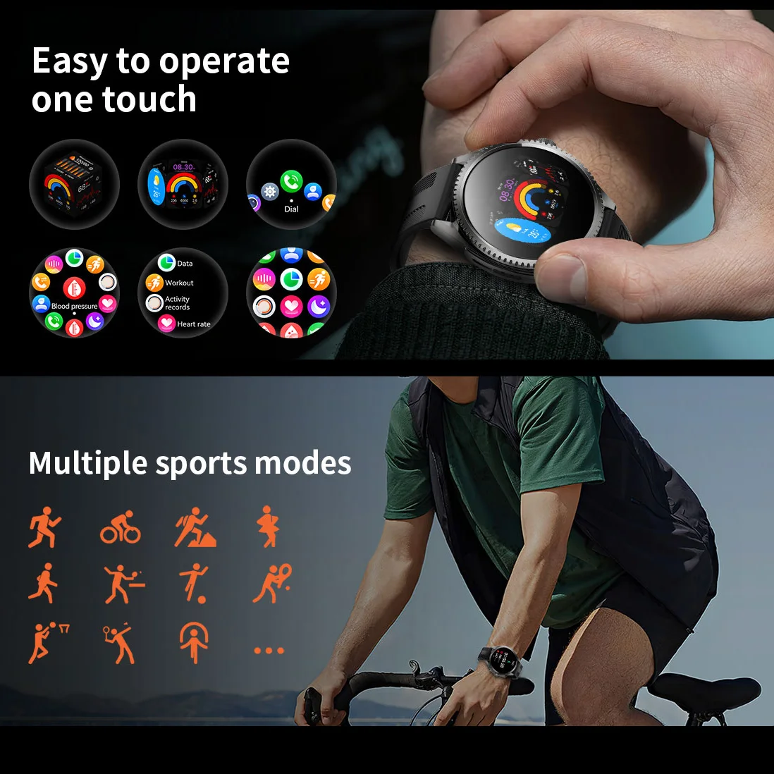 Outdoor Sports Fitness Blue Tooth Call Smart Watch Waterproof Bracelet Men Heart Rate Sleep Monitor Smartwatch Women 1.75 Amoled