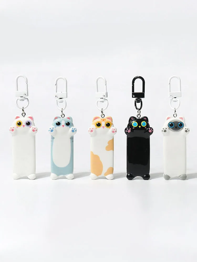 Long Cat Plush Toy Keychain para meninas, boneca bonito do gato, decoração do pendente do saco, máquina de arranhar, presentes de aniversário, novo