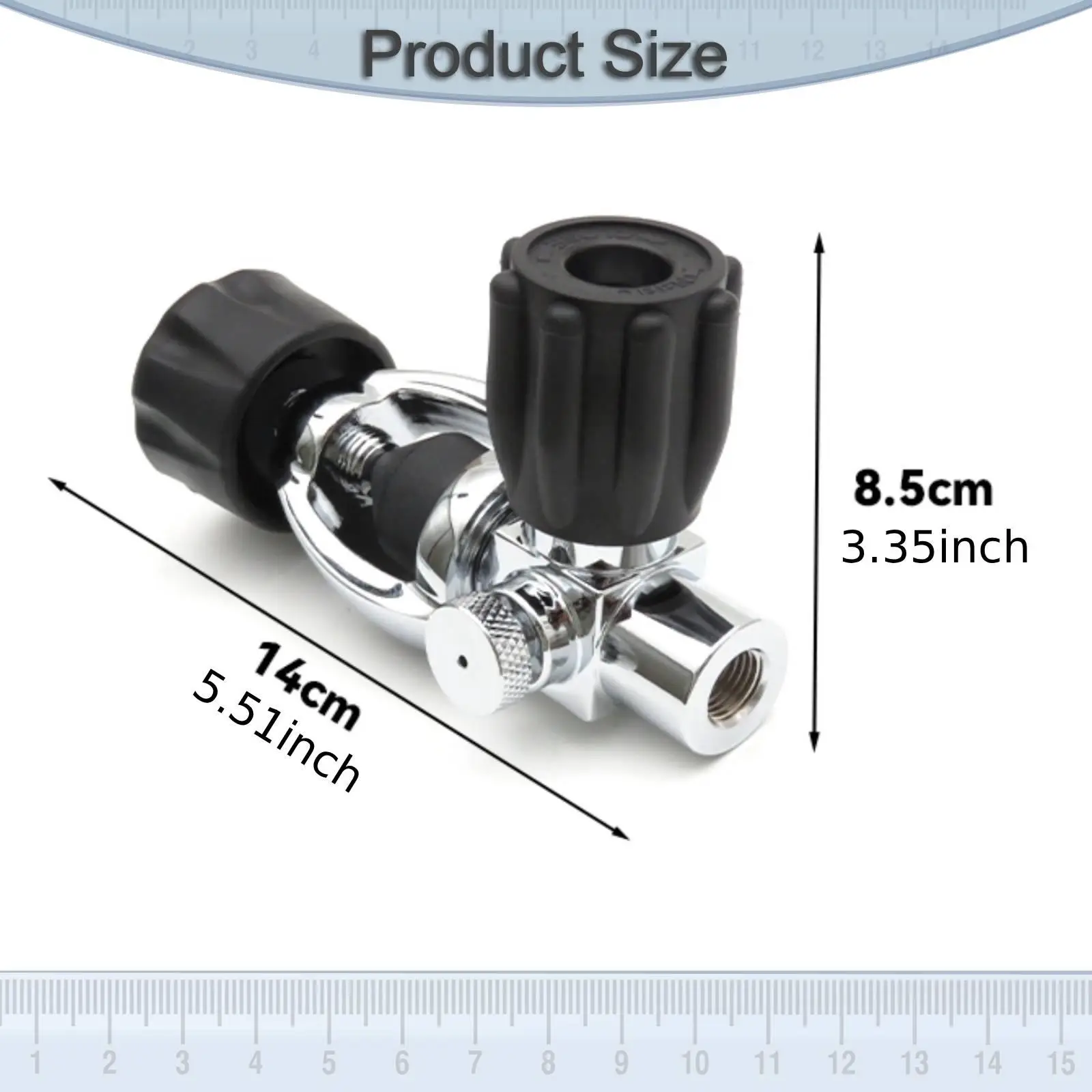 Scuba Diving Tank Valve 3500 Psi Chrome Plated Cylinder Fill Adapter Compressed Air Bottle Connector for Diving Kit