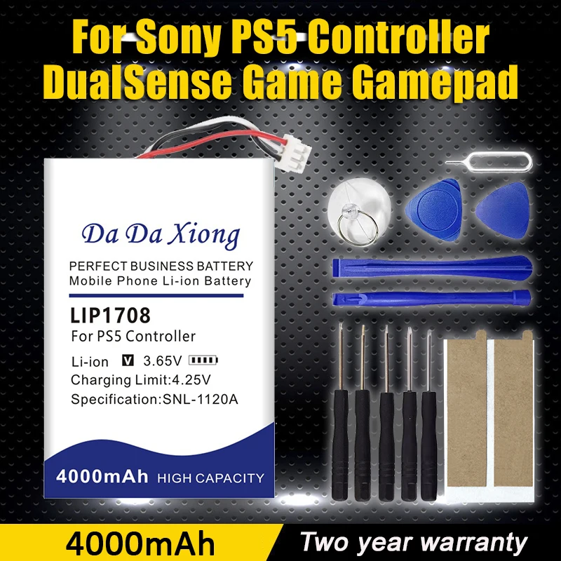 

3,7 В 4000 мАч для Sony PlayStation 5 PS5 DualSense CFI-ZCT1W сменный аккумулятор для беспроводного контроллера LIP1708 + инструменты