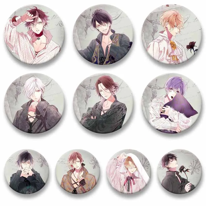 

Anime Game DIABOLIK LOVERS Coin Badge Anime Round Brooch Cartoon Ayato Sakamaki Lapel Pins Clothes Backpack Jewelry Accessories