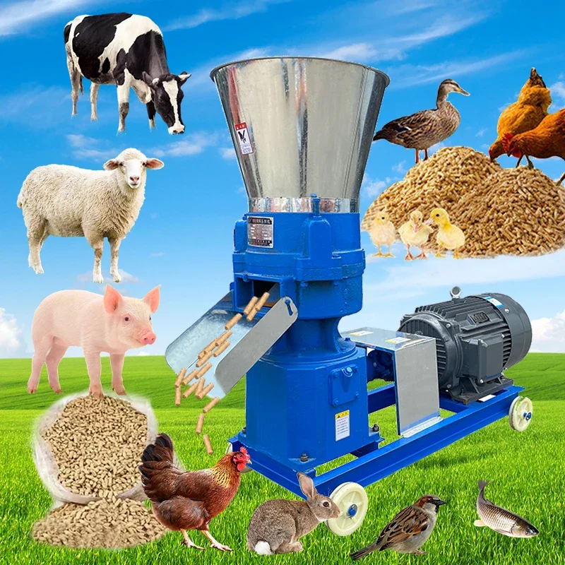 

Animal Food Pelletizer Pellets Machines For Poultry Animal Fish Chicken Feed Pellet Making Machine For Livestock Feed 800 Kg/h