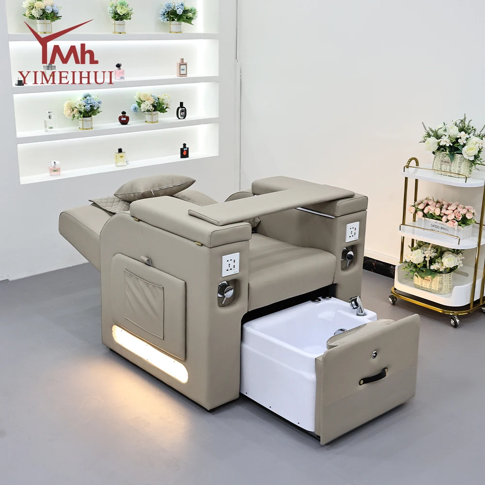 Luxury Color Nail Salon Foot Spa Manicure Pedicure Chair Whirlpool Adjustable Reclining Pedicure Chair image 4