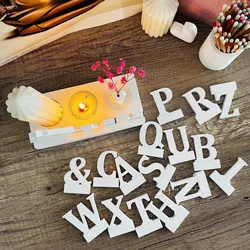 26 English Letters Decorative Candlestick Plaster Mold DIY Ornaments Candle Holder Silicone Mold Concrete Resin Craft Mold