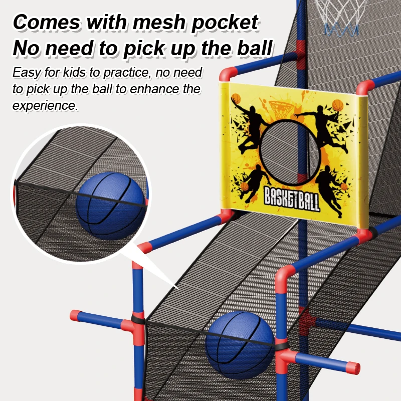Single Shot Basketballspiel für drinnen und draußen mit 3 Bällen, leuchtende Arcade-Schießreifen, Basketballmaschinen für Kinder