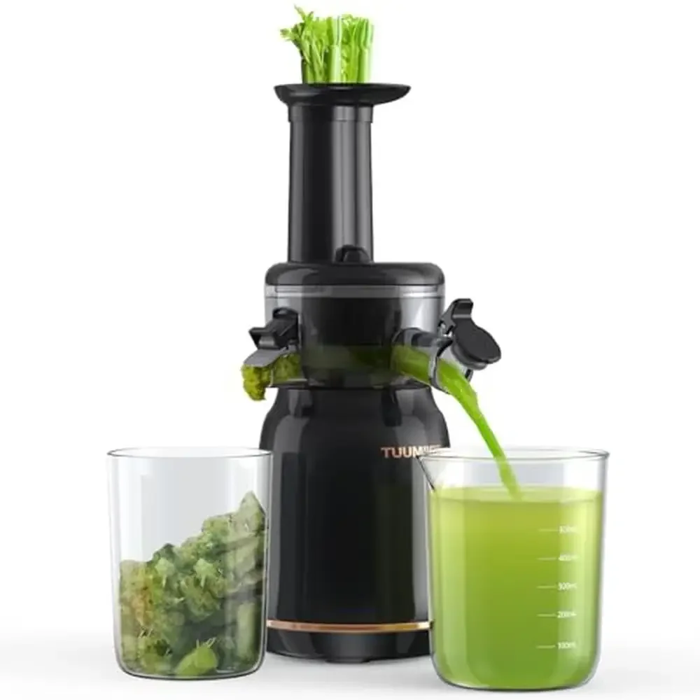 Slow Juicer Vegetable Fruit Cold Press Upgraded Technology Powerful Motor Reverse Function Compact Design BPA-Free Materials