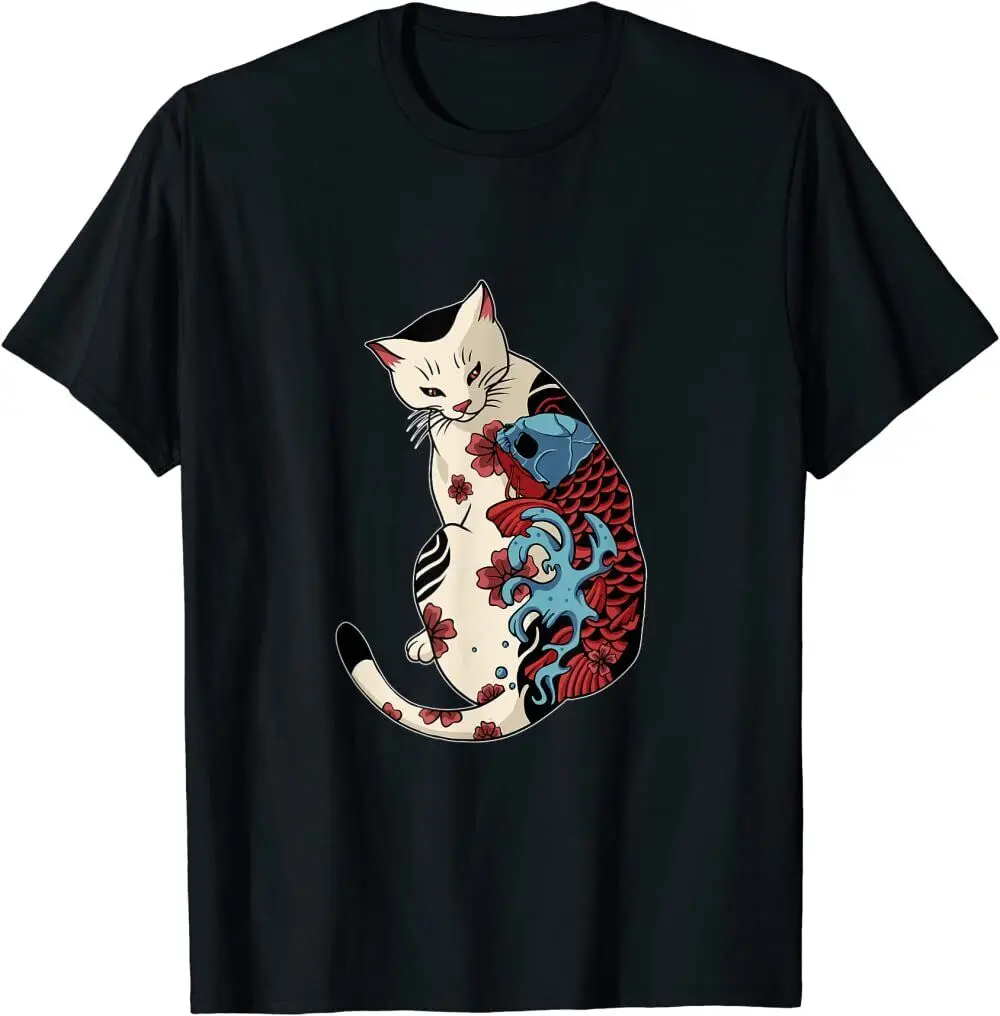 NEW LIMITED Cat Tattoo Kitten Lover Funny Feline Japanese Artist Gift T-Shirt