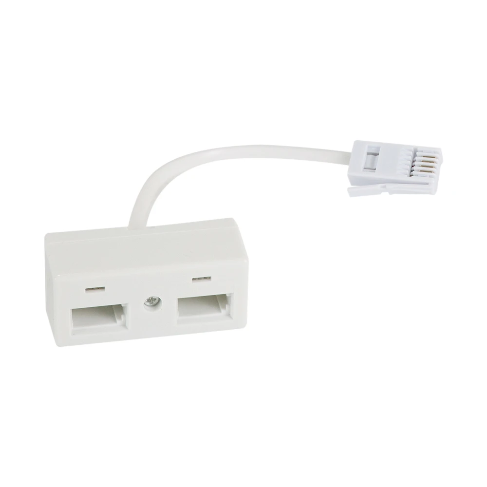 Two Way Telephone Splitters Male to Dual Female Cable Telephone Wall Adaptor Separator White for British Telephone