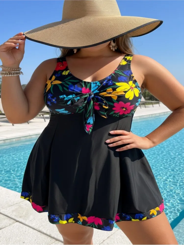 ชุดบิกินี่เอวสูงไซส์ใหญ่ XL-6XL สำหรับผู้หญิง ช่วยยกกระชับทรง ไซส์ใหญ่ 4XL 3XL ชุดว่ายน้ำฤดูร้อน ช่วยเก็บหน้าท้อง ชุดบิกินี่