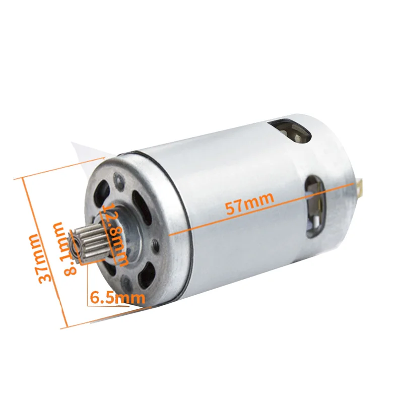 N87R 21V RS550 Motor Brushed Motor 14 Teeth Suitable for 4/6 Inch Cordless Mini Logging Saw Chainsaw Tool Accessories