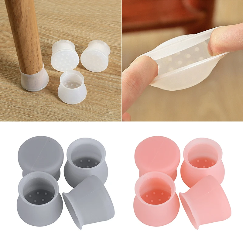 Universal Silicone Chair Leg Caps  Pads Furniture Table Protector Cover Anti-slip Floor Protect Mute Round Square Chairs Leg