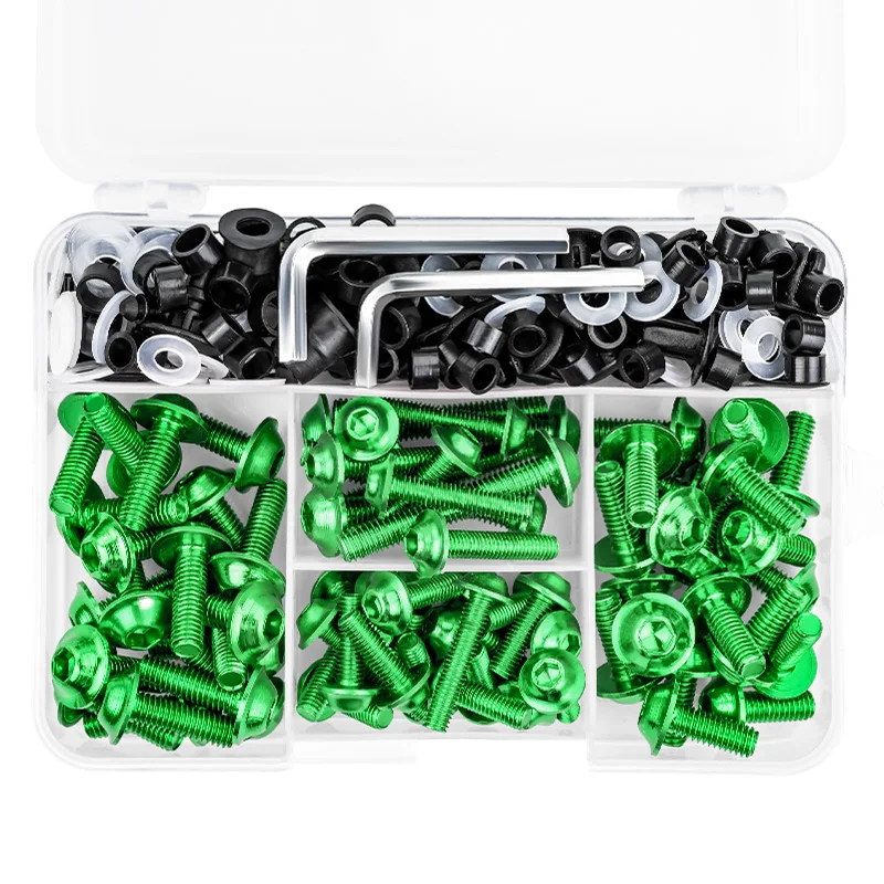 195PCS M5 M6 Screws Motorcycle Bolts Screws Fair Bolt For YAMAHA YZF R1 R15 R25 R3 R6 R125 R15 R25 MT03 MT07 MT10 Suzuki GSXR