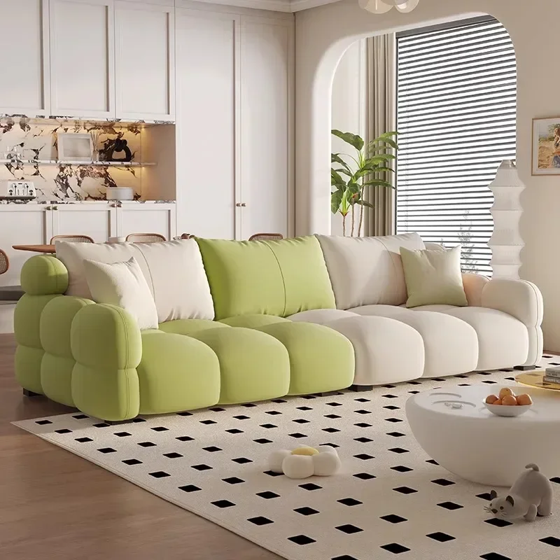 

Nordic Modern Designer Sofa Living Room Wooden Floor Lounge Sofa Cloud 3 Seater Divano Da Soggiorno Small Spaces Furniture