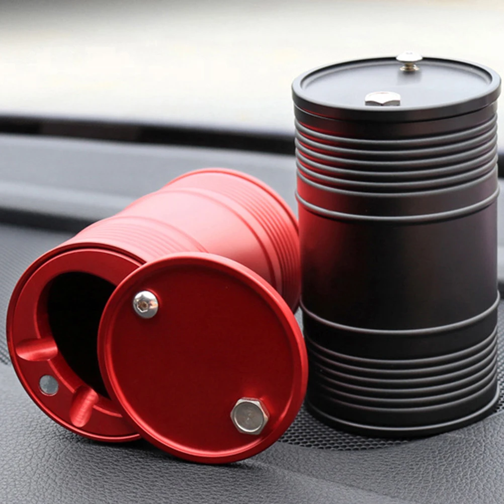

2pcs Car Cup Holder Auto Accessory Portable Decorative Aluminum Alloy Windproof Bucket Ashtray For Vehicle Garden Office