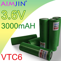 New original 18650 VTC6 3.6V 3000mAh battery For Us 18650 30A toys tools flashlight battery+USB Charger