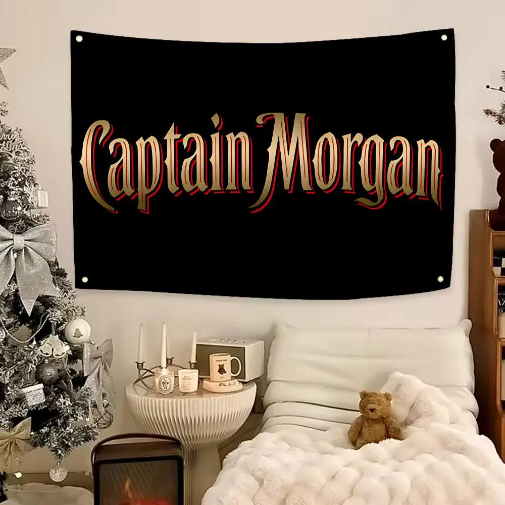 Premium Brand Captain Morgan Flags Aesthetic Wall Hanging Flag Banner Bedroom Living Room Home Decor Large HD