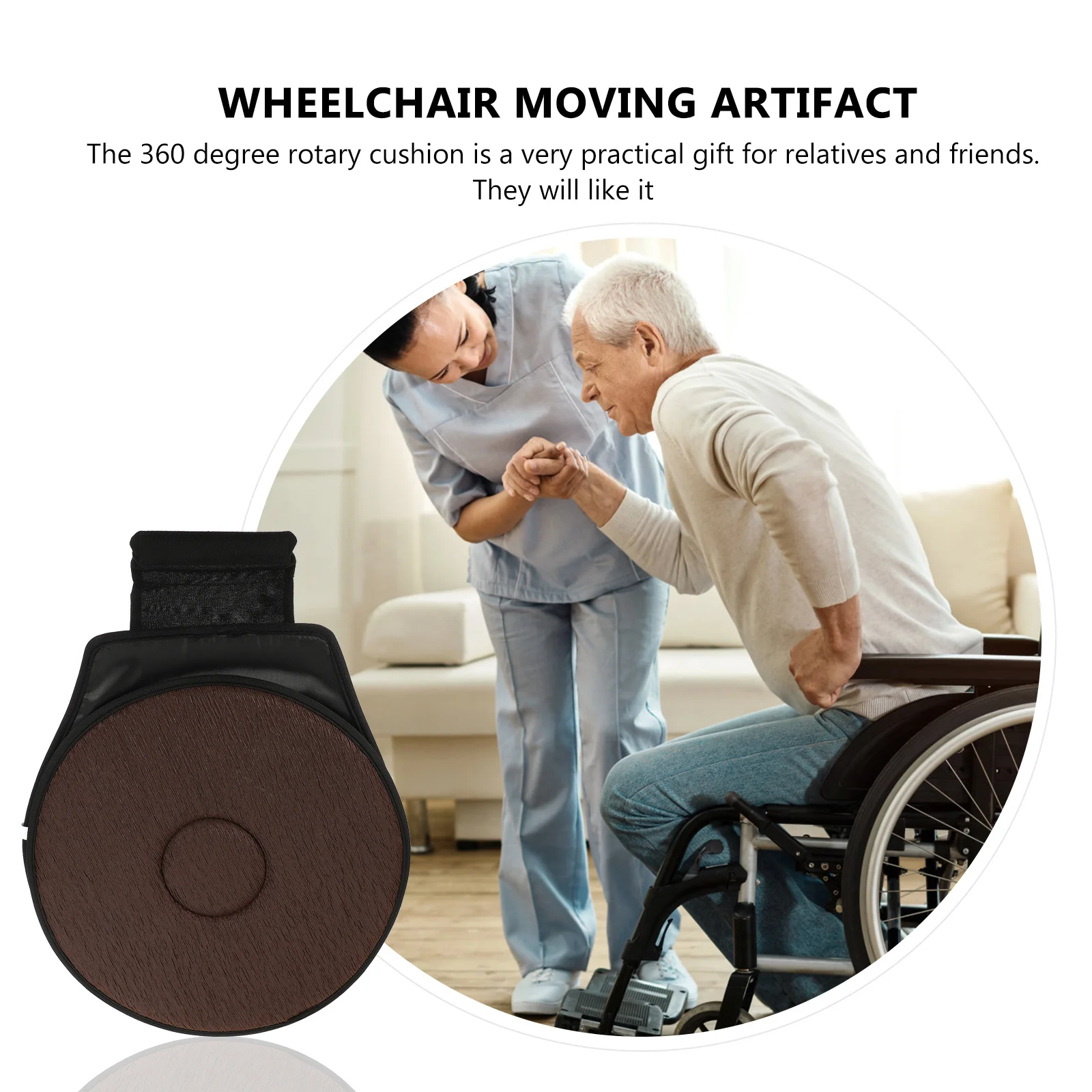 الدورية وسادة مقعد السيارة 360 درجة وسادة دوارة قوية مقاومة للاهتراء المحمولة تصميم بسيط أنيق يناسب ديكور السيارة الداخلي