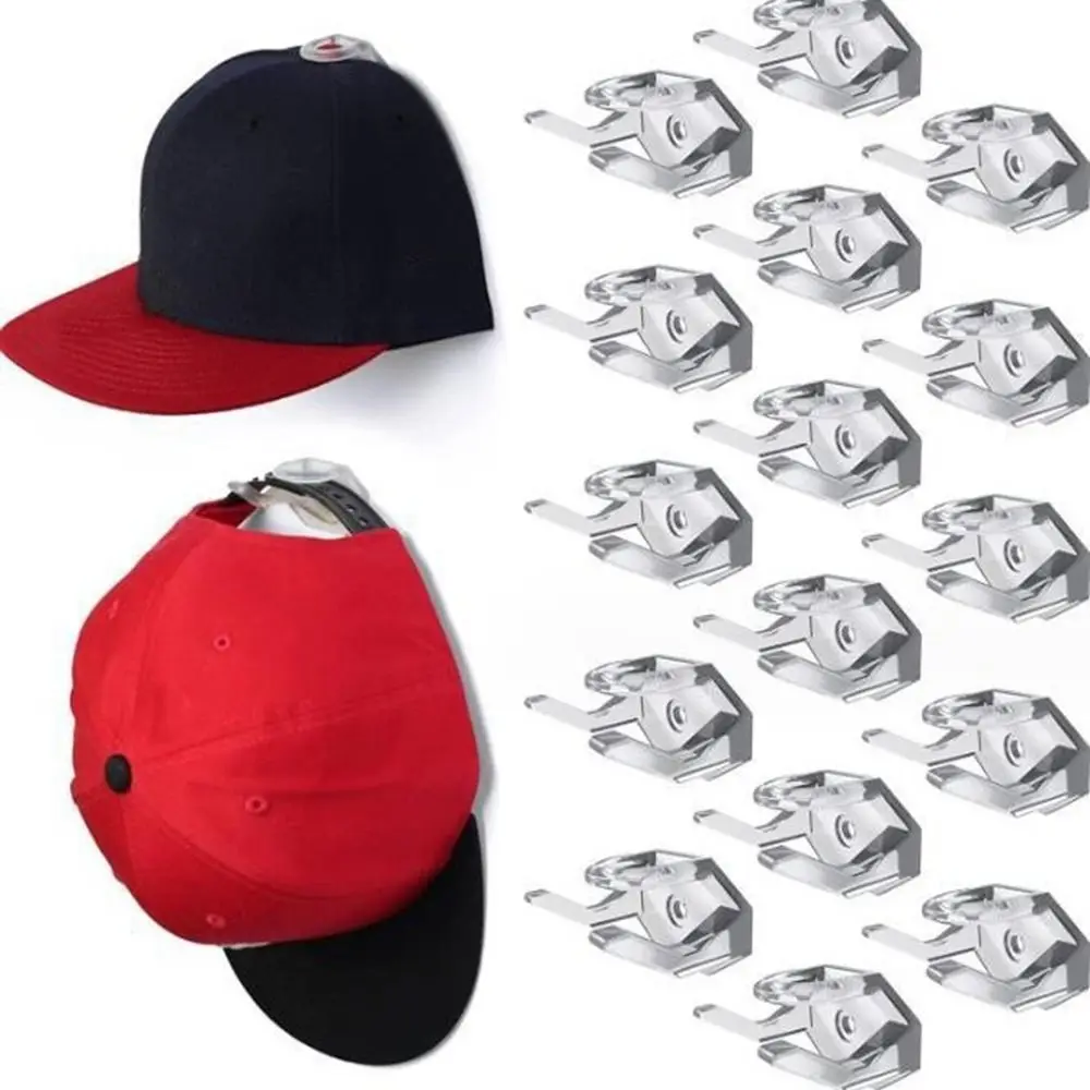 10Pcs Plastic Hat Display Hooks Self Adhesive Space Saving Baseball Cap Storage Rack Wall Mounted Baseball Caps Hangers Store