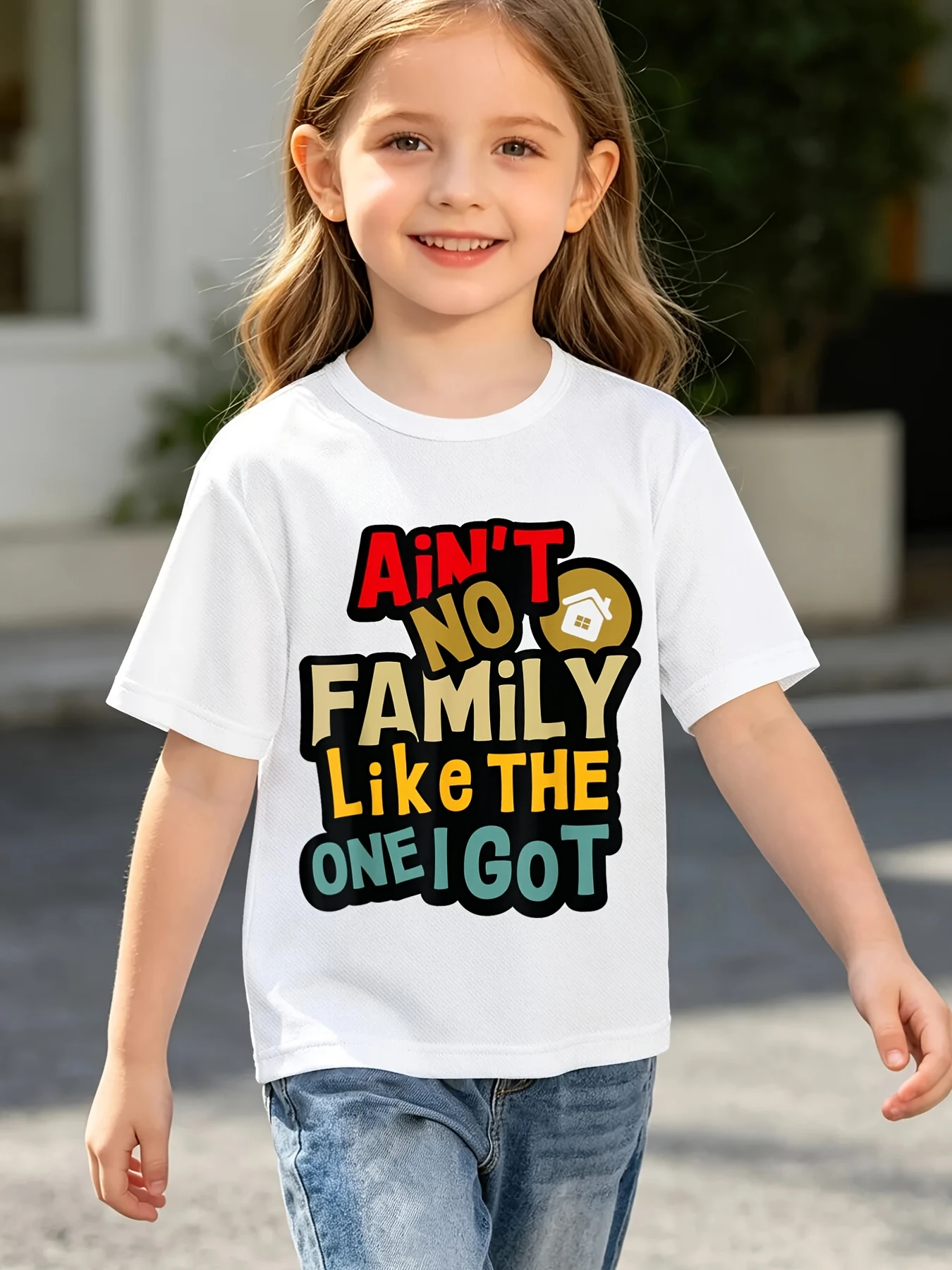 Kids T Shirt Ain't No Family Like The One I Got Letter Graphic Short Sleeve Cotton Tops For Boys Girls Daily Casual Outfit