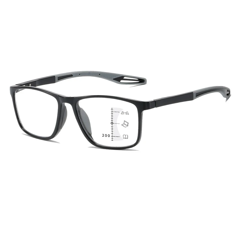 Zachte Multifocale Progressieve Leesbril Anti Blauw Licht Multifocale Ouderen Eyewears Heren Dames Grote Montuur Bril