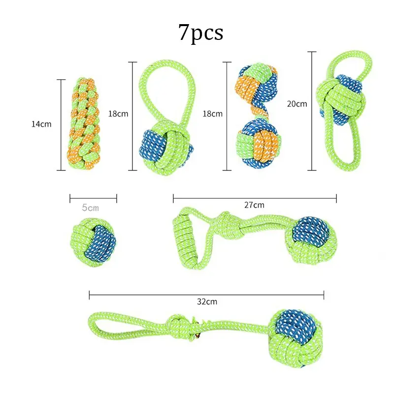 4pcs/7pcs Dog Chew Toy Bite Resistant Rope Knot Cats Dogs to Relieve Boredom Teeth Grinding and Cleaning Pet Training Supplies image 5