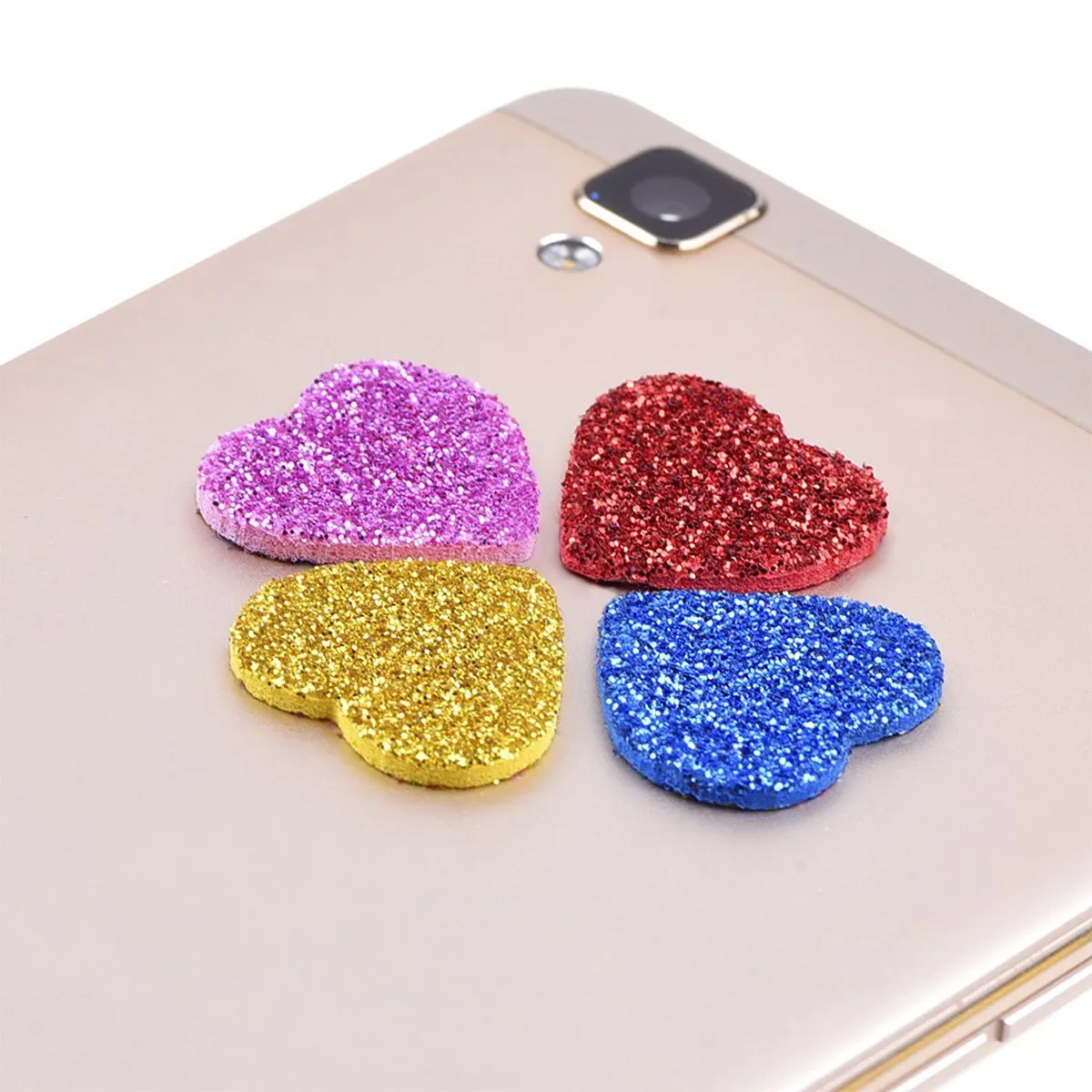 2Pack Glitter Wall Decals Stars Hearts Shape Shiny Self Stick Stickers for Scrapbooking Greeting Cards Kids Activities