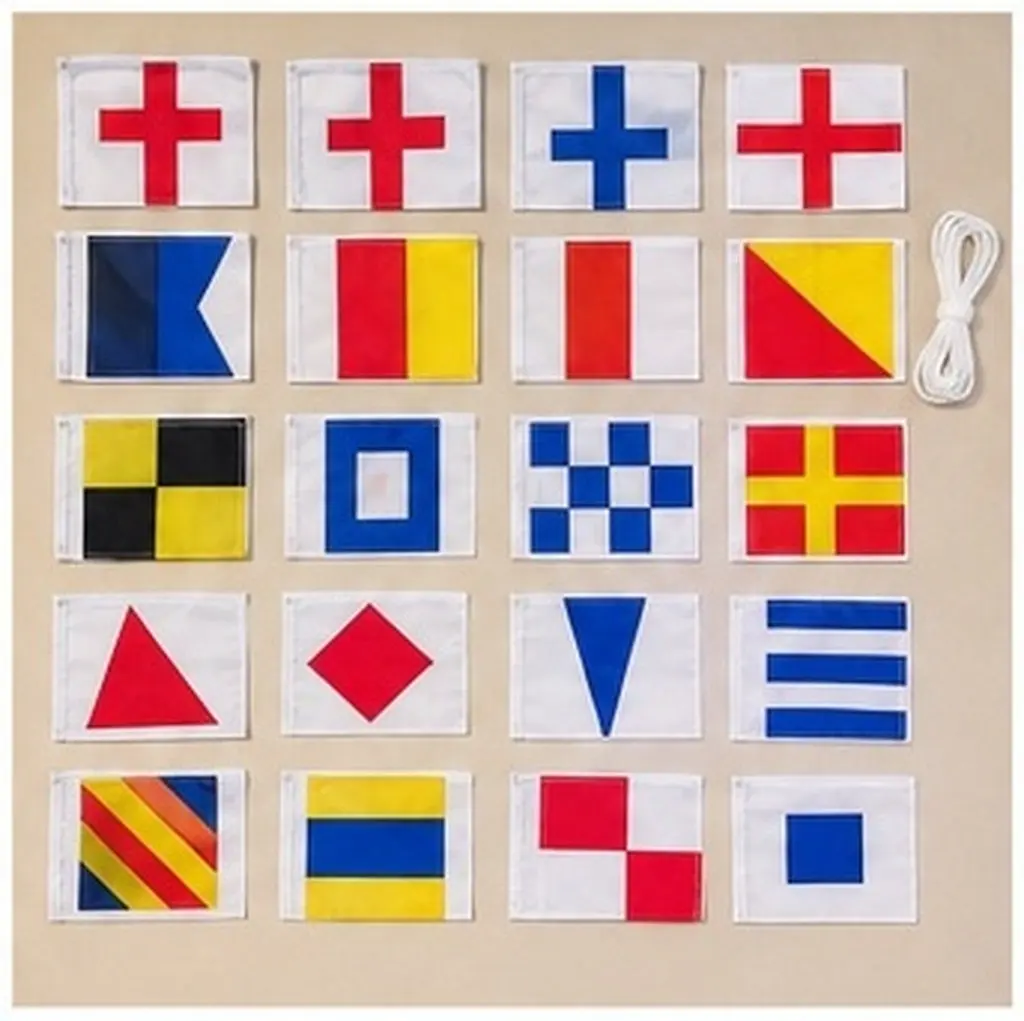 40Pcs Boat Signal Flags Nautical International Code Flag Set Compact Portable Marine Communication Banner for Vessel Ship Yacht