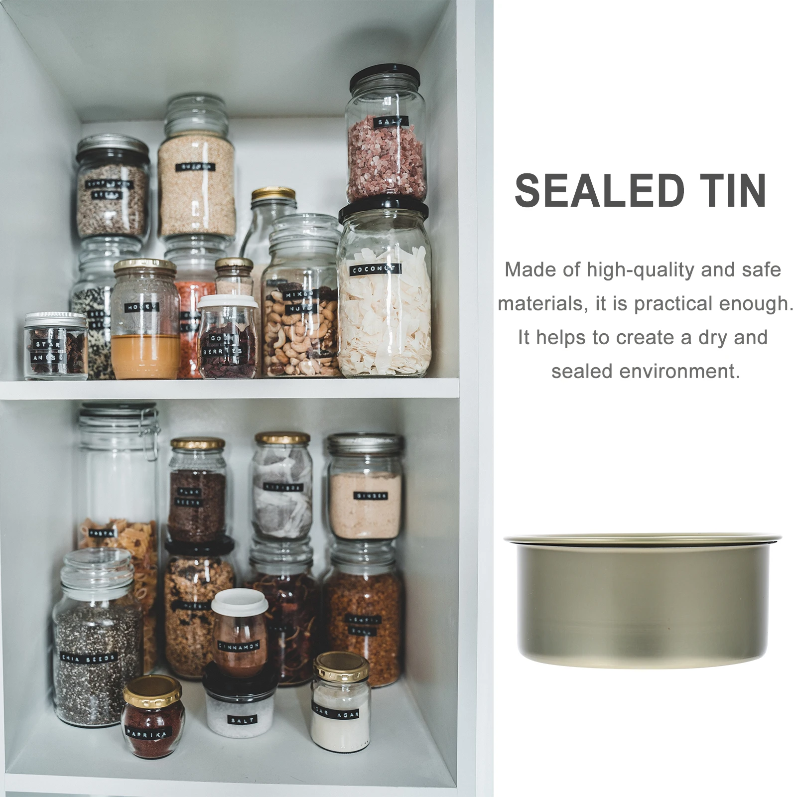 

10pcs Iron Mouth Can Airtight Storage Container Kitchen Canisters Sealed Tinplate Tea Coffee Beans Pet Food Home Use Storage Jar