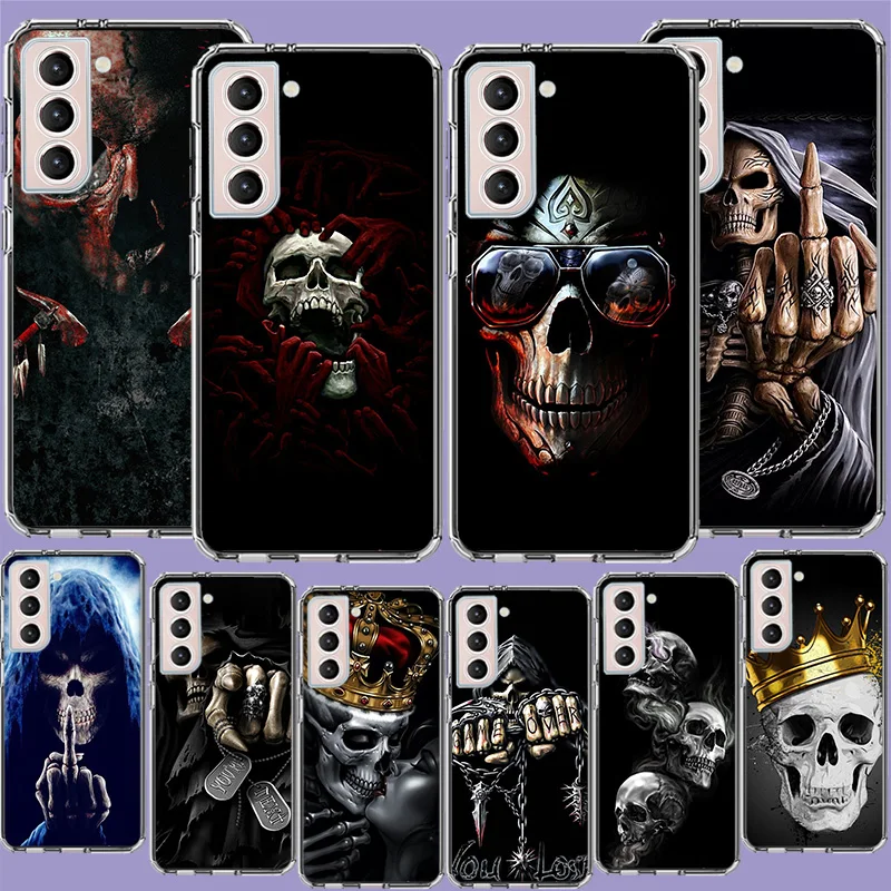 Grim Reaper Skull Skeleton Phone Case For Samsung A04 A04S A15 A25 A35 A55 A05S Note 20 Ultra 10 Lite 9 8 M51 M32 M30S M21 M31