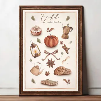 1張南瓜香料海報,秋季海報,秋季裝飾,南瓜,秋天,農場新鮮南瓜,秋季裝飾海報 8 最佳銷售 農舍裝飾 - №6