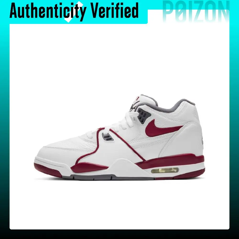 Nike Air Flight 89 Mid top Basketball Shoes Men's White Red DD1173-100