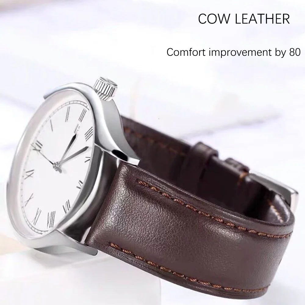 

Watch Strap Genuine Leather For Men Substitute For Casio Double Sided Cowhide Women's Leather Watch Chain Super Soft Anti Sweat