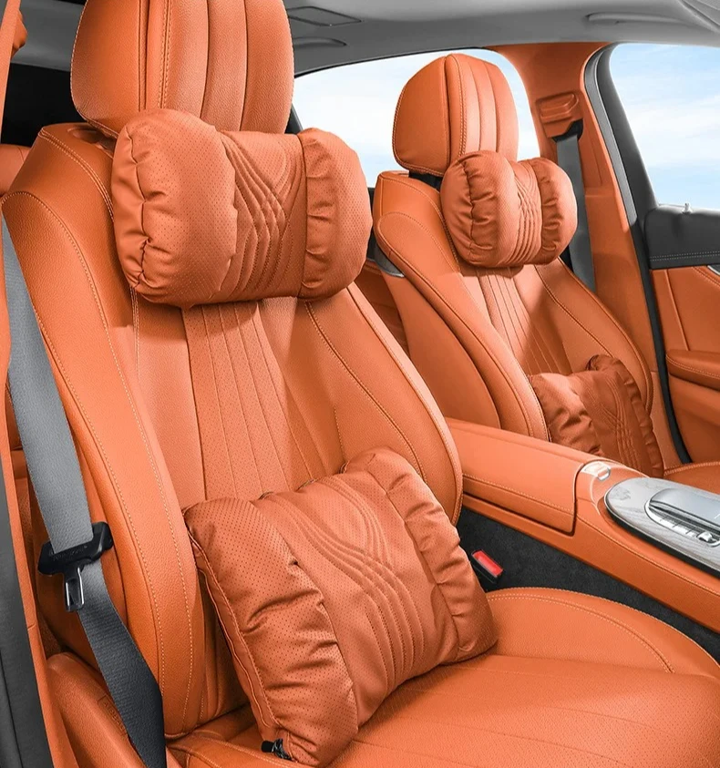 

Высококачественная универсальная подушка для подголовника автомобиля, подушка для шеи, перфорированная кожаная дышащая подушка для поясницы, автомобильная подушка