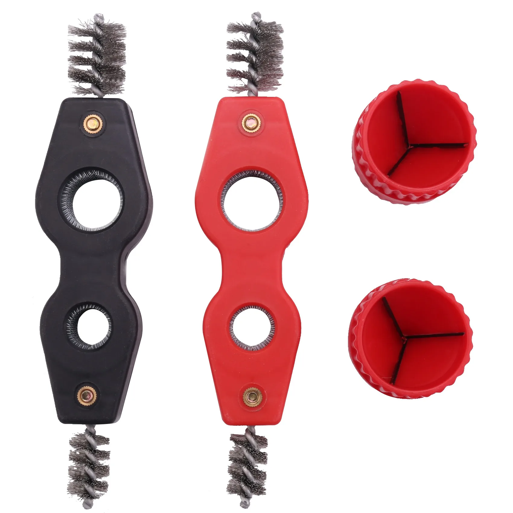 

4 Pcs Copper Pipe Cleaner and Reamer Set Inner-Outer Reamer Pipe and Tube Deburring Reamer Chamfer Tool (Red+Black)