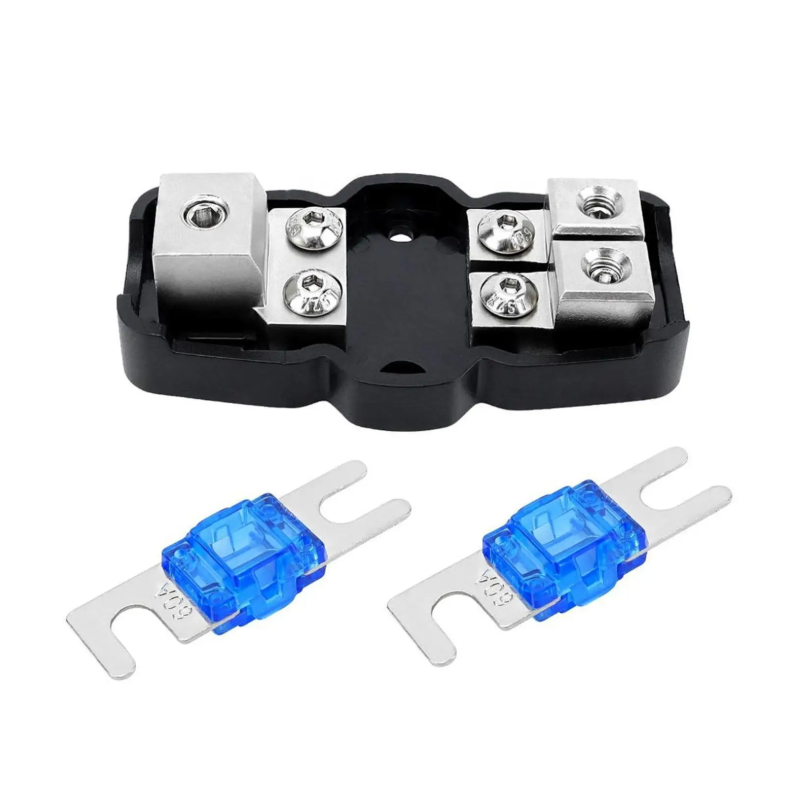 

Car Fuse Kit Fused Distribution Block High Current 60A 80A 100A Compact Plastic for Car RV Yacht Marine Application